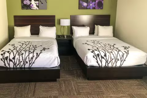 1 Double Bed, 2 Queen Beds